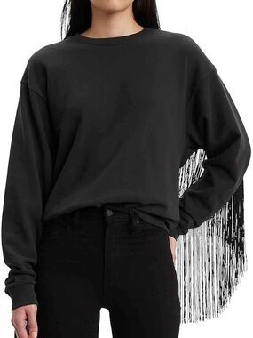 Levi's Black Fringe Crew Sweatshirt